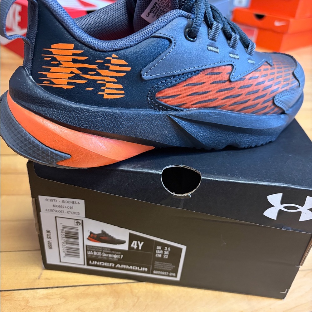 Under Armour Kids Orange and Black Sneakers - Scramjet